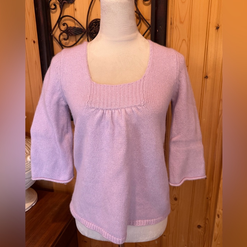 LOFT Women's Light Purple Scoop Neck Sweater